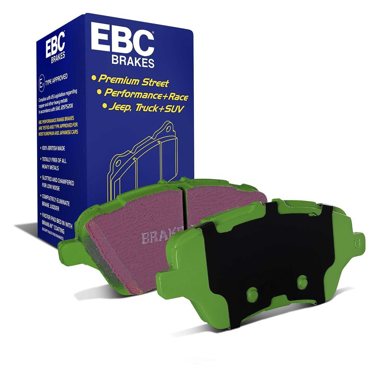 EBC Brakes DP22149 Greenstuff 2000 Series Sport Brake Pads, FMSI Pad No. D1730 Vented 278mm Dia