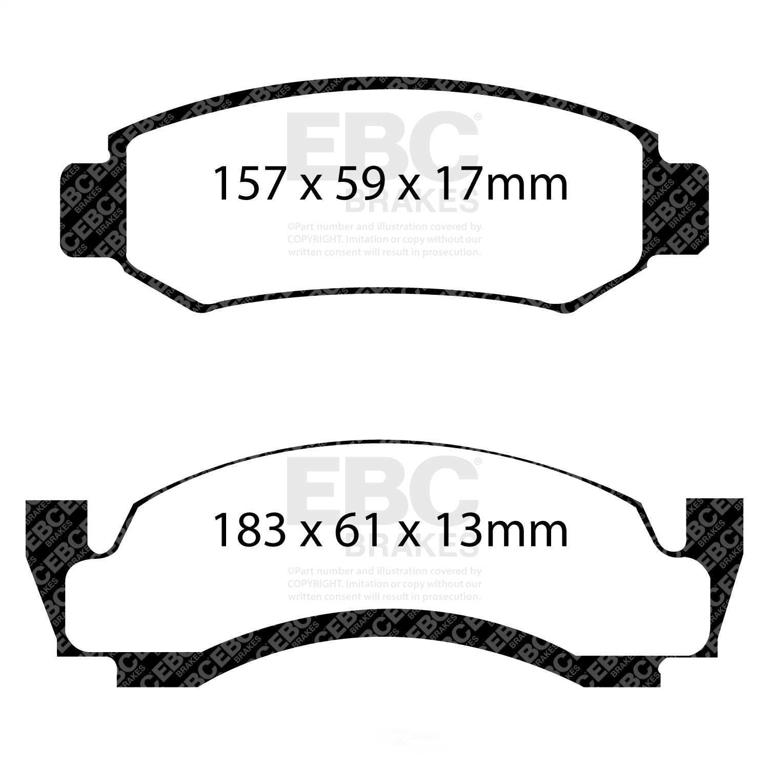 EBC Brakes Greenstuff 6000 Series Heavy Duty 4x4/SUV/Light Truck Brake Pad Set Fits select: 1987-1993 FORD F150, 1998-2002 SUBARU IMPREZA