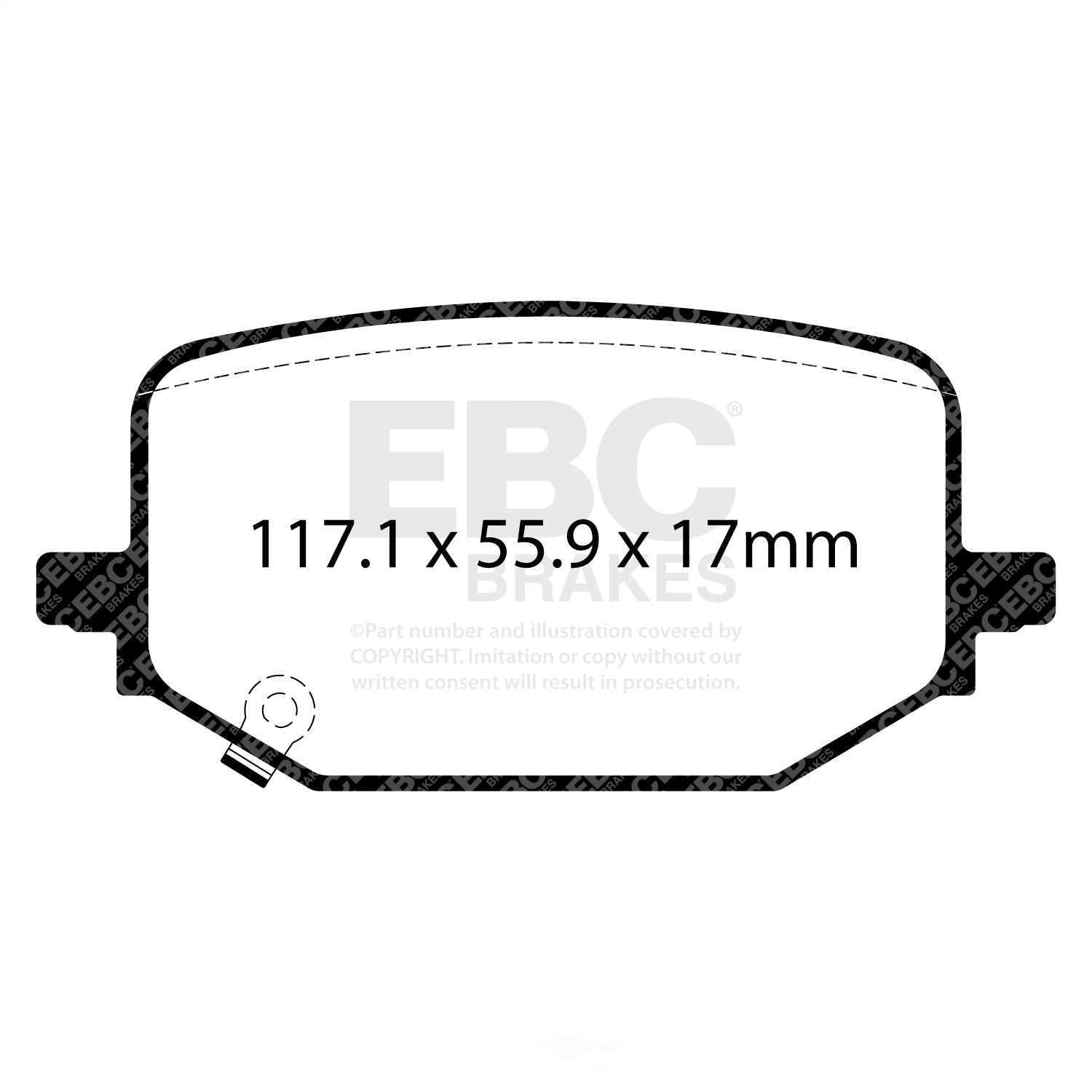 EBC Brakes DP43120R Yellowstuff Street And Track Brake Pads, FMSI Pad No. D2231 Vented 5 Bolt Holes