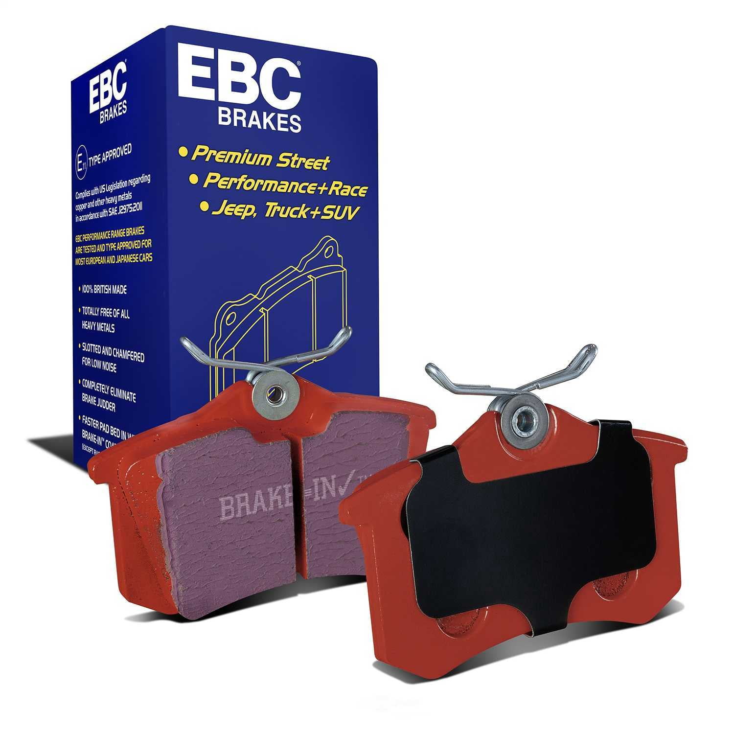 EBC Brakes Redstuff Premium Fast Street Pad For All Engine Sizes Fits select: 1984-2005,2010-2018 VOLKSWAGEN JETTA