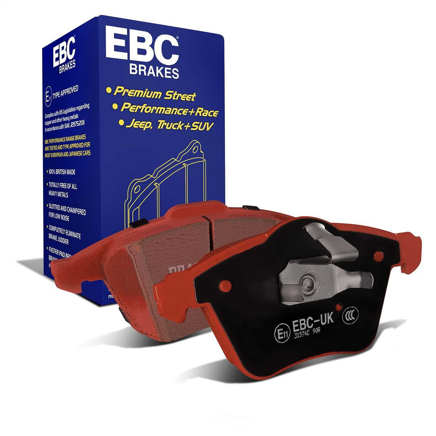 EBC Brakes Redstuff Premium Fast Street Pad For All Engine Sizes Fits select: 2007-2013 MAZDA 3, 2004-2011 VOLVO S40