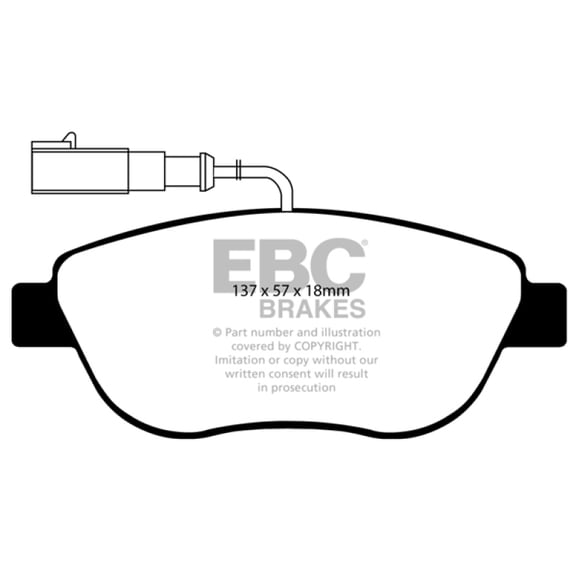 EBC Brakes Redstuff Premium Fast Street Pad For All Engine Sizes Fits select: 2012-2013 FIAT 500