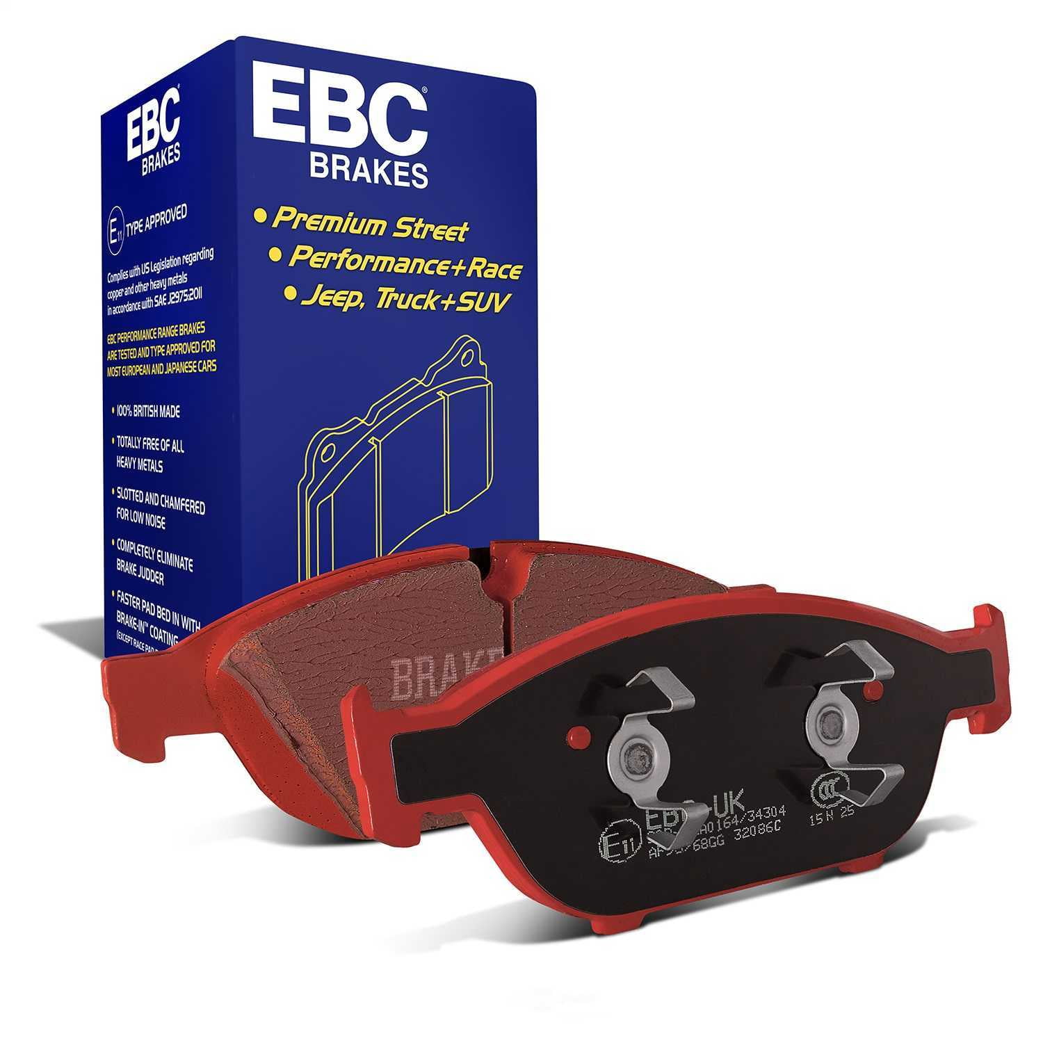 EBC Brakes Redstuff Premium Fast Street Pad For All Engine Sizes Fits select: 2012-2018 AUDI A6, 2012-2018 AUDI A7