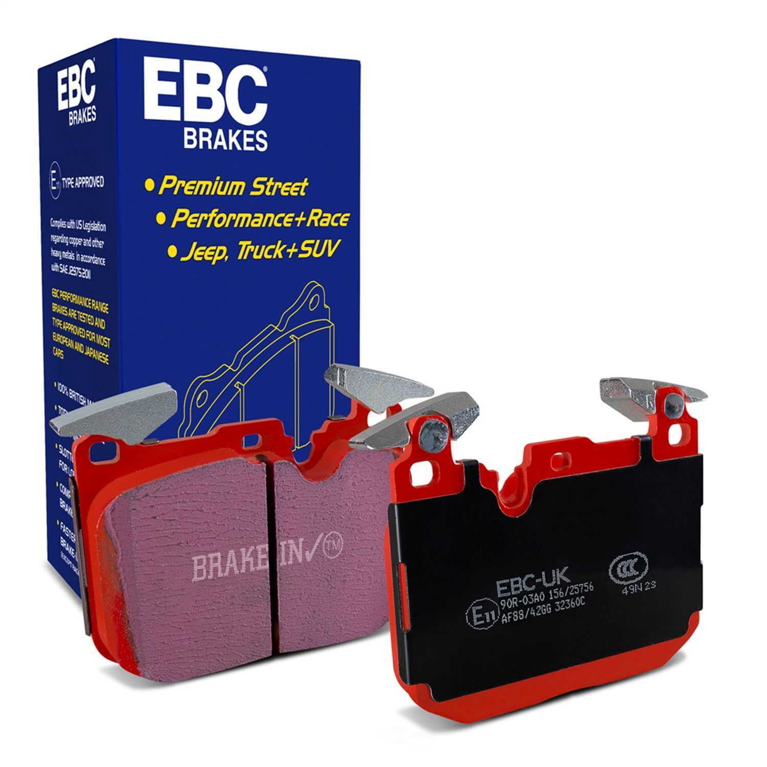 EBC Brakes Redstuff Premium Fast Street Pad For All Engine Sizes Fits select: 2015-2018 BMW M4, 2015-2018 BMW M3