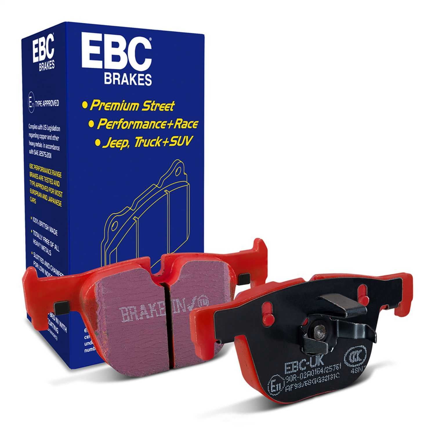EBC Brakes Redstuff Premium Fast Street Pad For All Engine Sizes Fits select: 2017-2018 BMW 330, 2012-2016 BMW 335