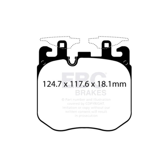 EBC Brakes Redstuff Premium Fast Street Pad For All Engine Sizes Fits select: 2019-2022 BMW X5, 2023 BMW X5 XDRIVE40I
