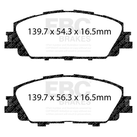EBC Brakes Redstuff Premium Fast Street Pad For All Engine Sizes Fits select: 2019-2023 TOYOTA COROLLA, 2022 TOYOTA COROLLA CROSS