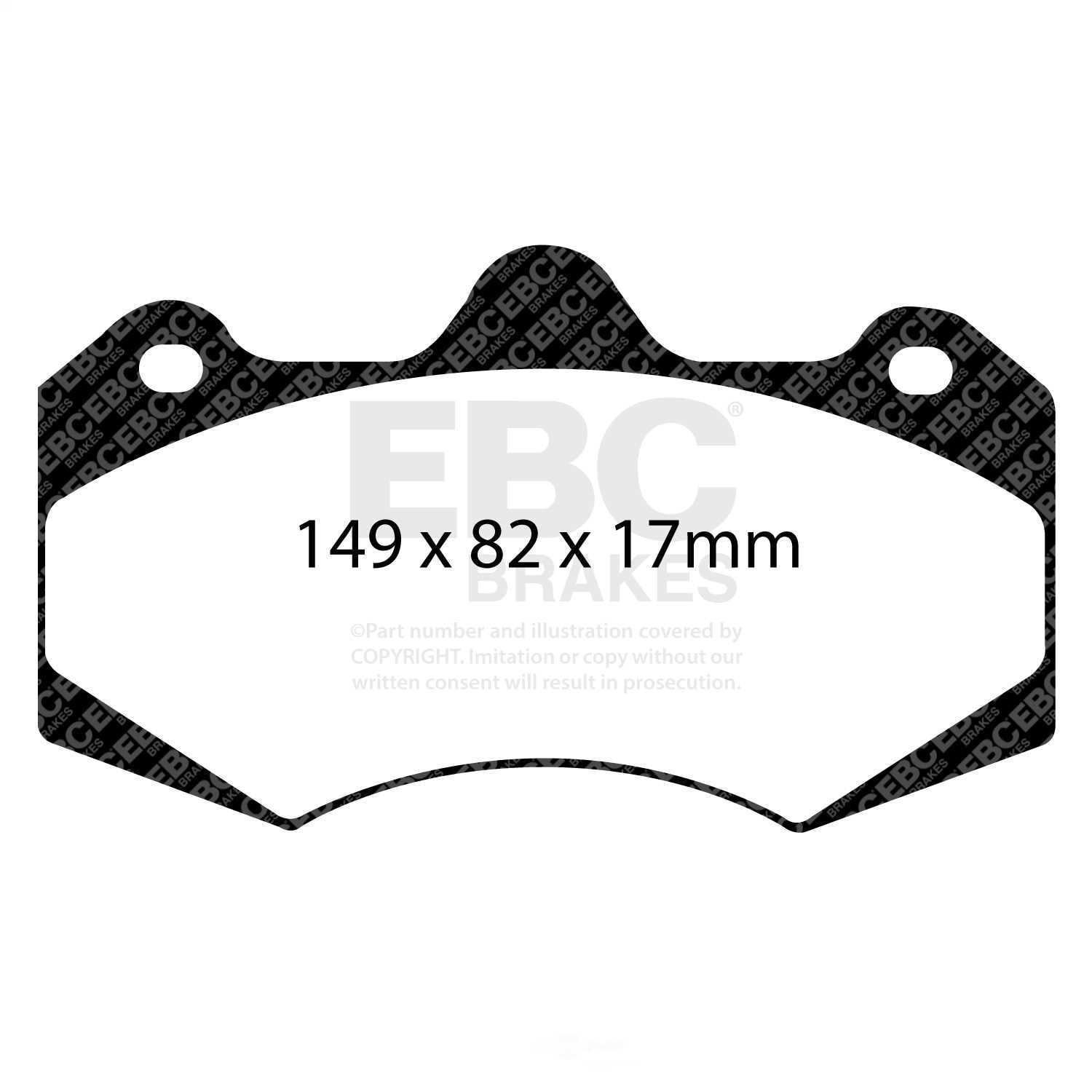 EBC Brakes Yellowstuff 4000 Series Street and Track Brake Pad Set Fits select: 2012-2014 MCLAREN AUTOMOTIVE MP4-12C, 2016-2021 MCLAREN AUTOMOTIVE 570S