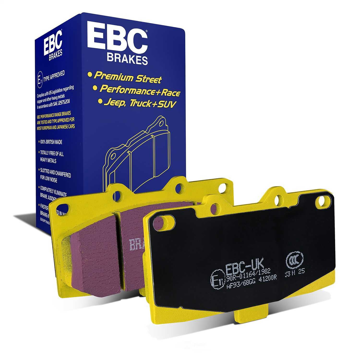 EBC Brakes Yellowstuff 4000 Series Street and Track Brake Pad Set Fits select: 2001-2007 SUBARU IMPREZA, 1989-1996 NISSAN 300ZX