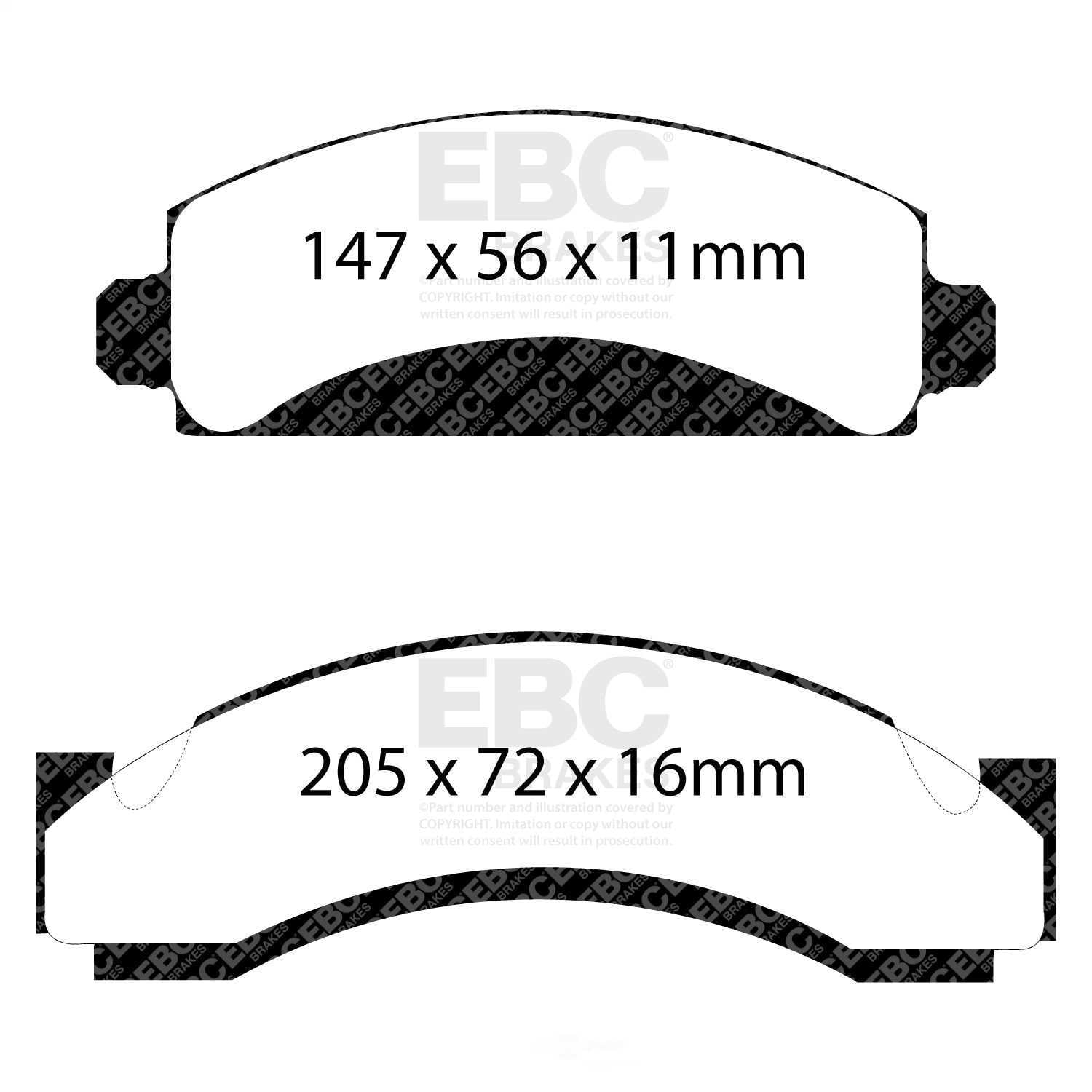 EBC Brakes Yellowstuff 4000 Series Street and Track Brake Pad Set Fits select: 2004-2021 CHEVROLET EXPRESS G3500, 2003 CHEVROLET EXPRESS G2500