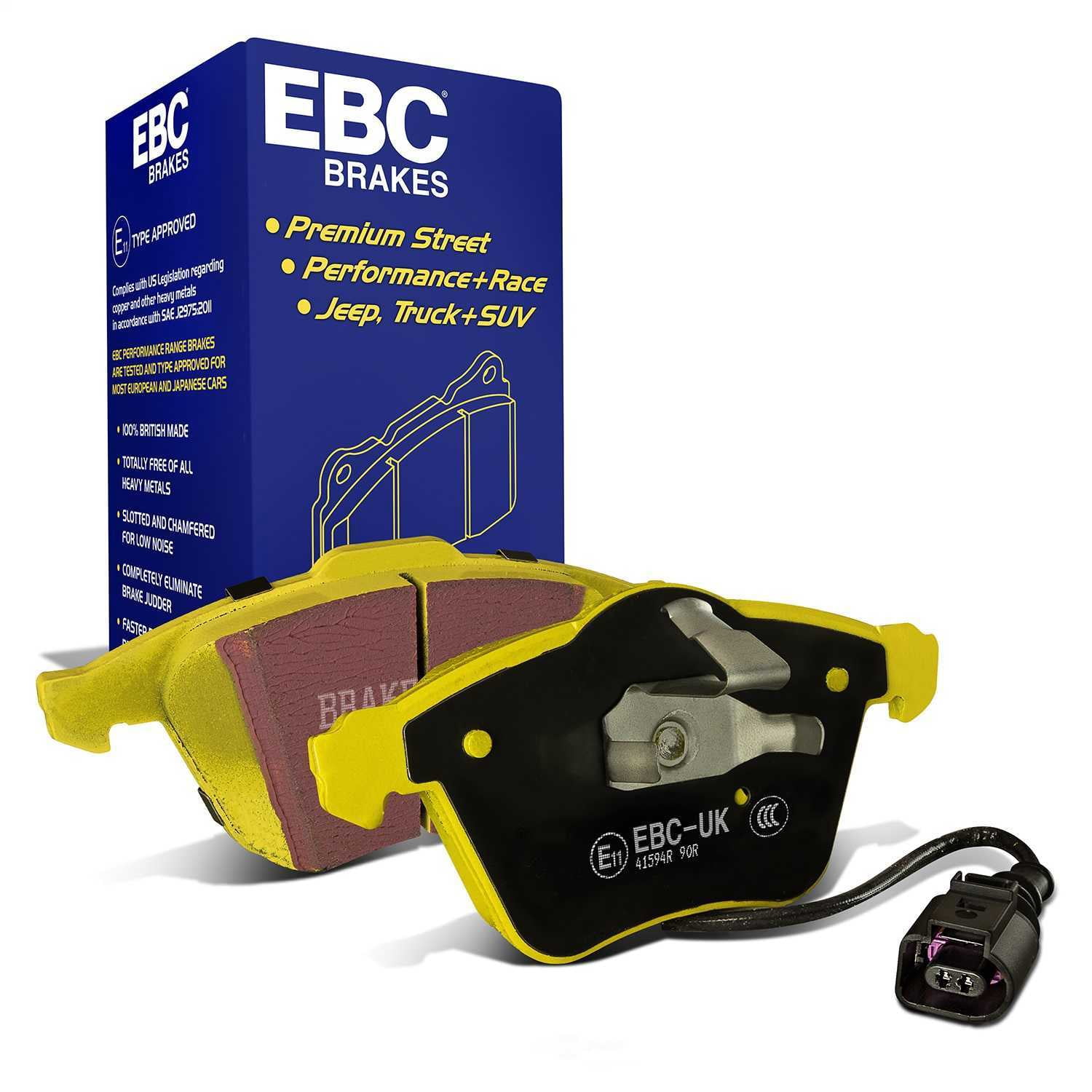 EBC Brakes Yellowstuff 4000 Series Street and Track Brake Pad Set Fits select: 2006-2010 VOLKSWAGEN PASSAT, 2009-2011 VOLKSWAGEN CC