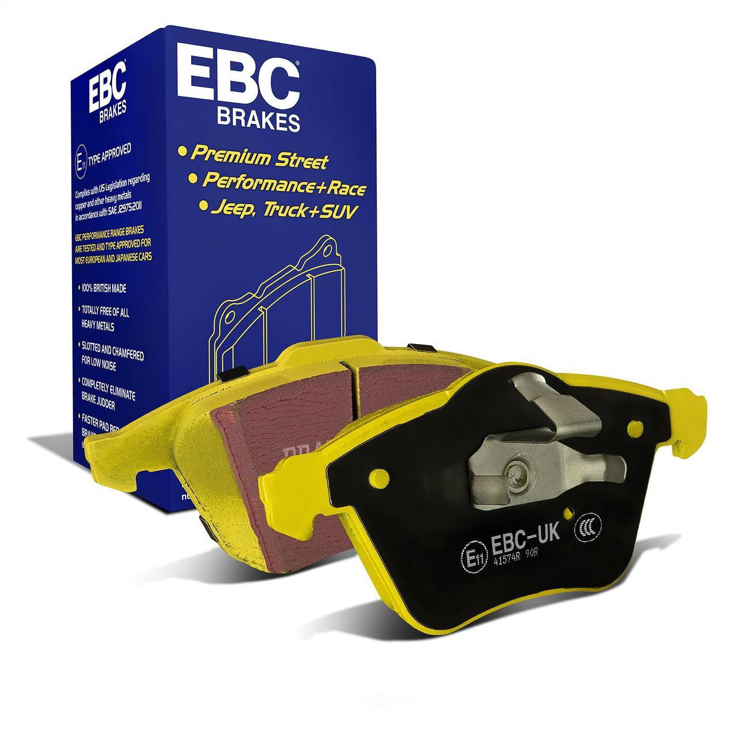 EBC Brakes Yellowstuff 4000 Series Street and Track Brake Pad Set Fits select: 2007-2013 MAZDA 3, 2004-2011 VOLVO S40