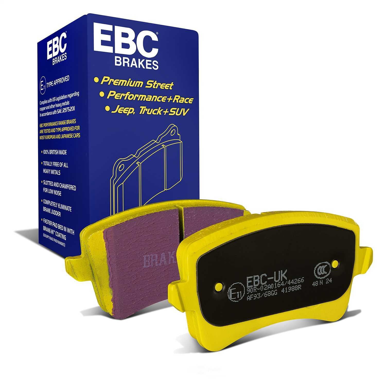 EBC Brakes Yellowstuff 4000 Series Street and Track Brake Pad Set Fits select: 2009-2018 AUDI Q5, 2009-2016 AUDI A4