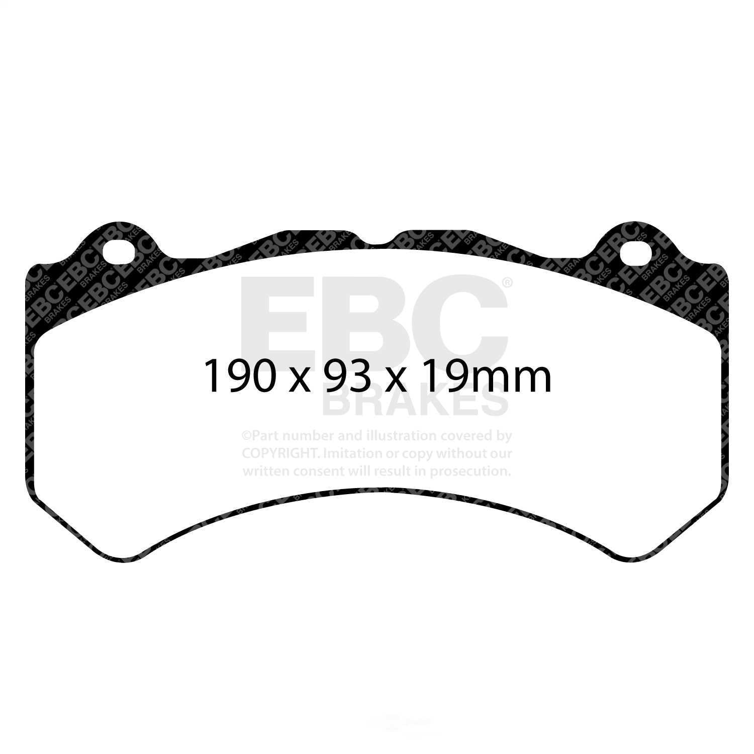 EBC Brakes Yellowstuff 4000 Series Street and Track Brake Pad Set Fits select: 2009-2021 NISSAN GT-R