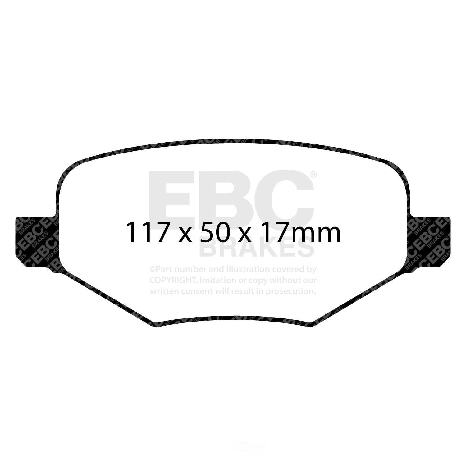 EBC Brakes Yellowstuff 4000 Series Street and Track Brake Pad Set Fits select: 2011-2019 FORD EXPLORER, 2011-2014 FORD EDGE