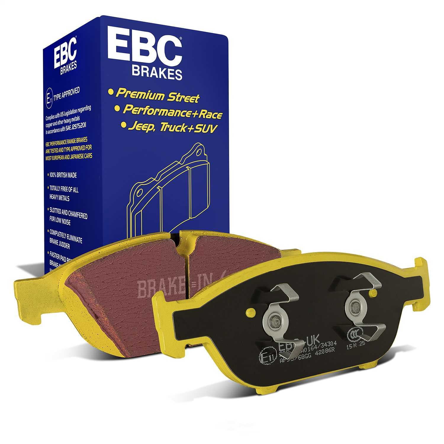 EBC Brakes Yellowstuff 4000 Series Street and Track Brake Pad Set Fits select: 2012-2018 AUDI A6, 2012-2018 AUDI A7