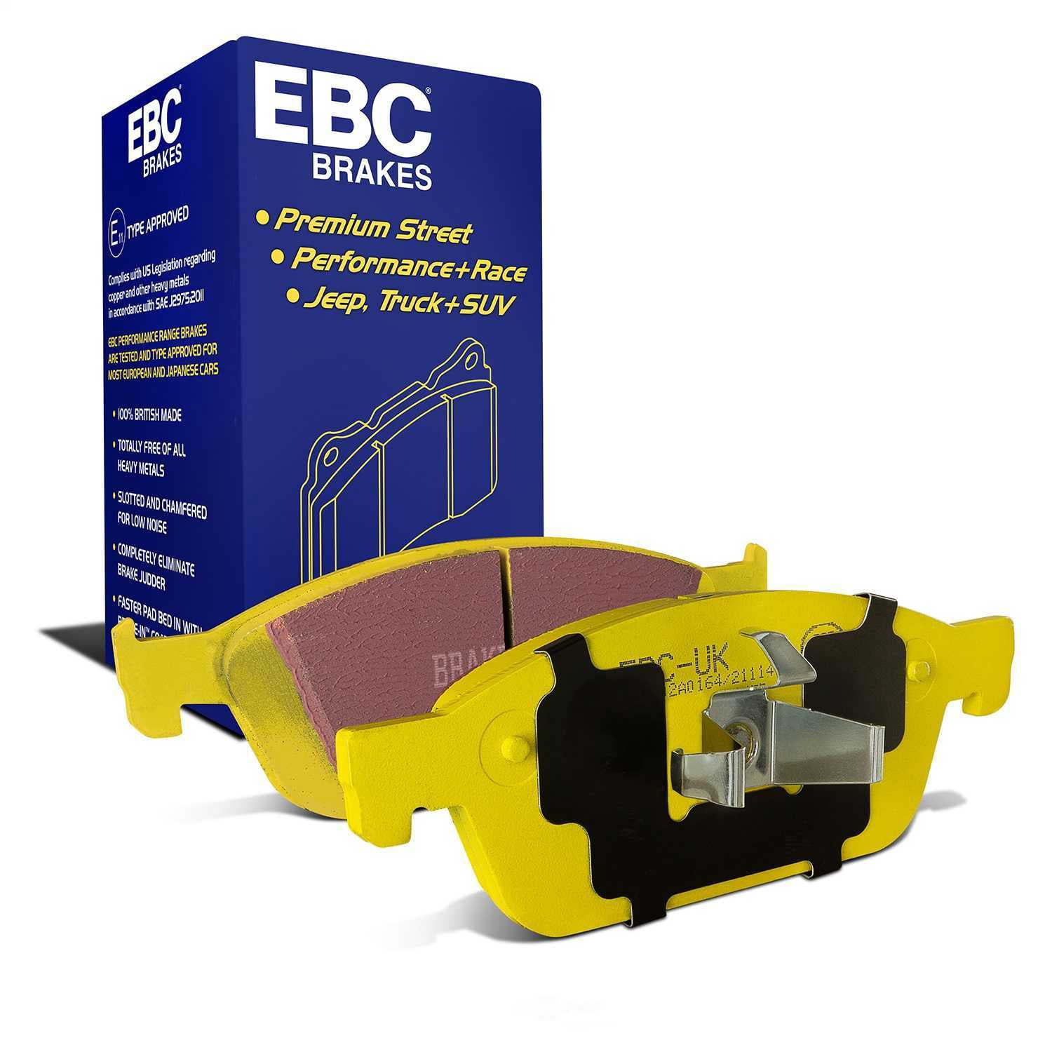 EBC Brakes Yellowstuff 4000 Series Street and Track Brake Pad Set Fits select: 2012-2018 FORD FOCUS, 2015-2019 LINCOLN MKC