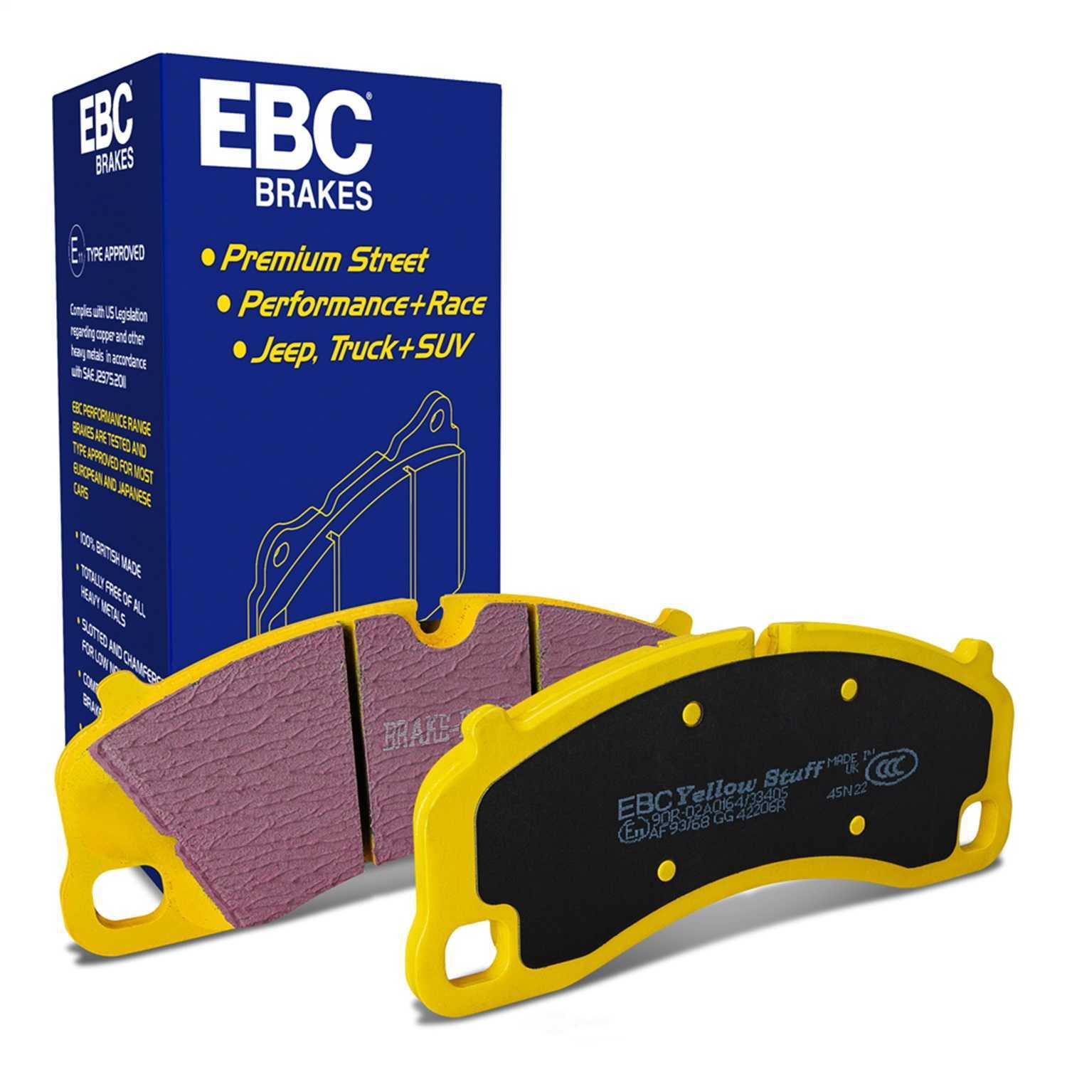 EBC Brakes Yellowstuff 4000 Series Street and Track Brake Pad Set Fits select: 2013-2022 PORSCHE 911, 2020-2022 PORSCHE CAYMAN