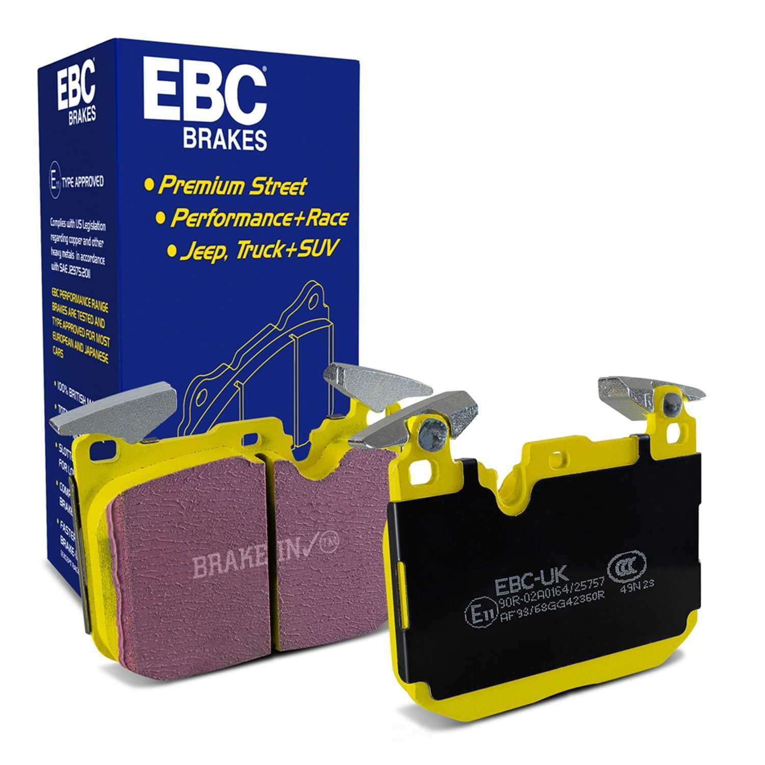 EBC Brakes Yellowstuff 4000 Series Street and Track Brake Pad Set Fits select: 2015-2018 BMW M4, 2015-2018 BMW M3