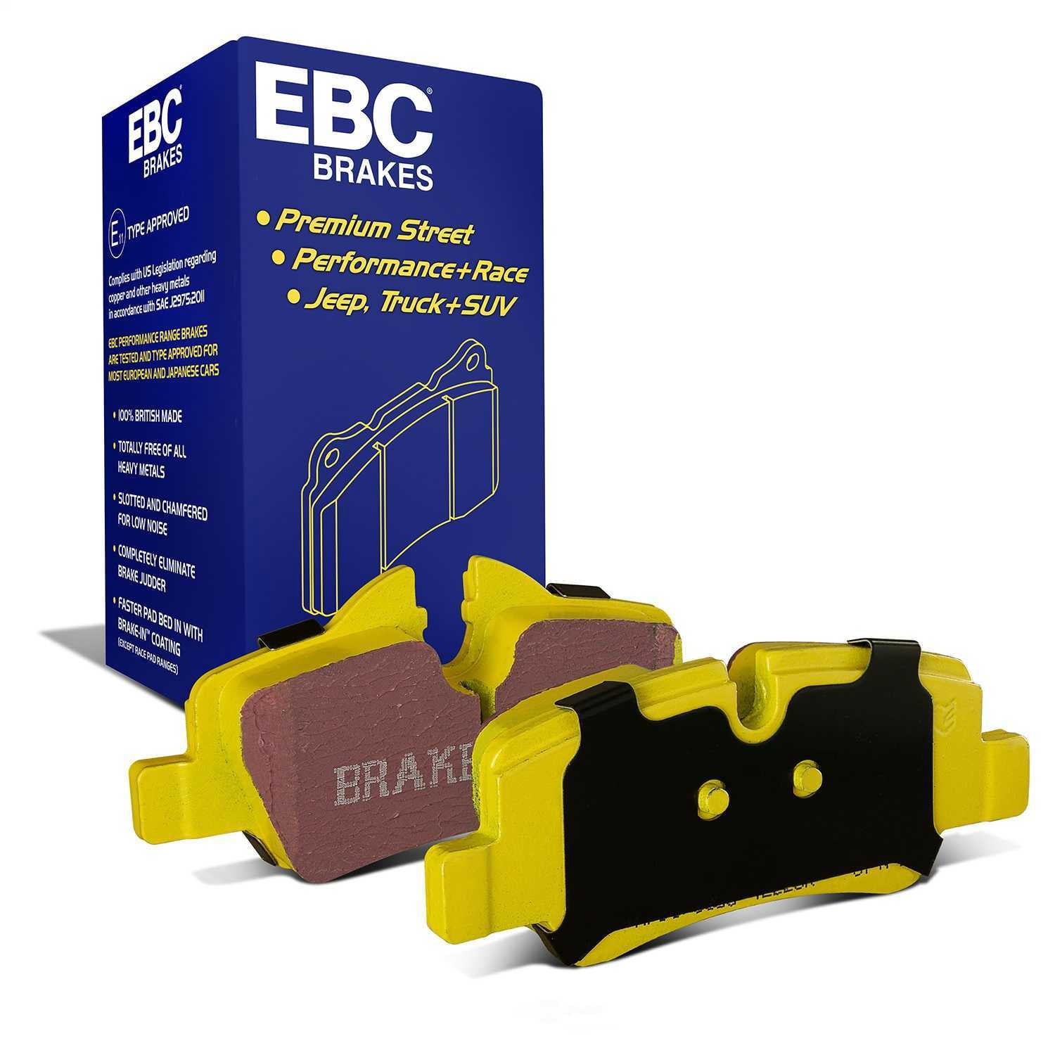 EBC Brakes Yellowstuff 4000 Series Street and Track Brake Pad Set Fits select: 2015-2022 MINI COOPER, 2014 MINI COOPER S