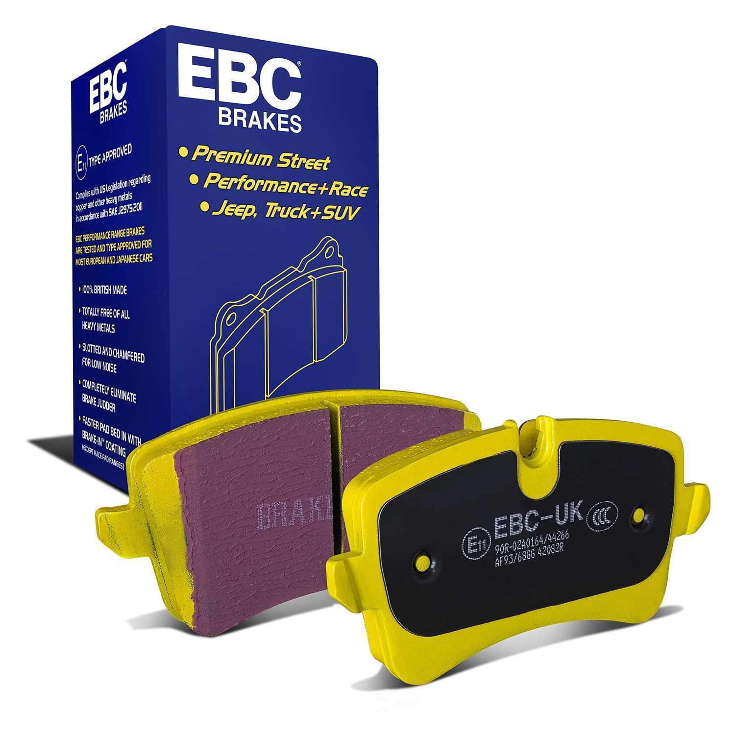 EBC Brakes Yellowstuff 4000 Series Street and Track Brake Pad Set Fits select: 2015-2022 PORSCHE MACAN, 2011-2018 AUDI A6