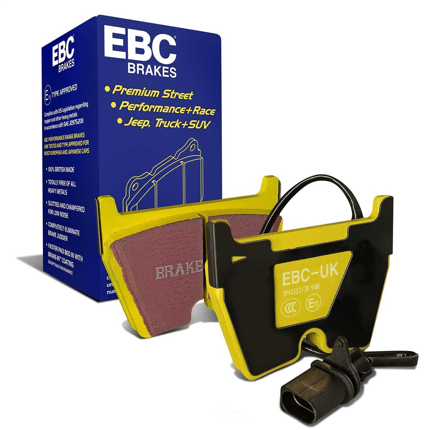 EBC Brakes Yellowstuff 4000 Series Street and Track Brake Pad Set Fits select: 2017-2020 AUDI RS3, 2018-2022 AUDI TT RS