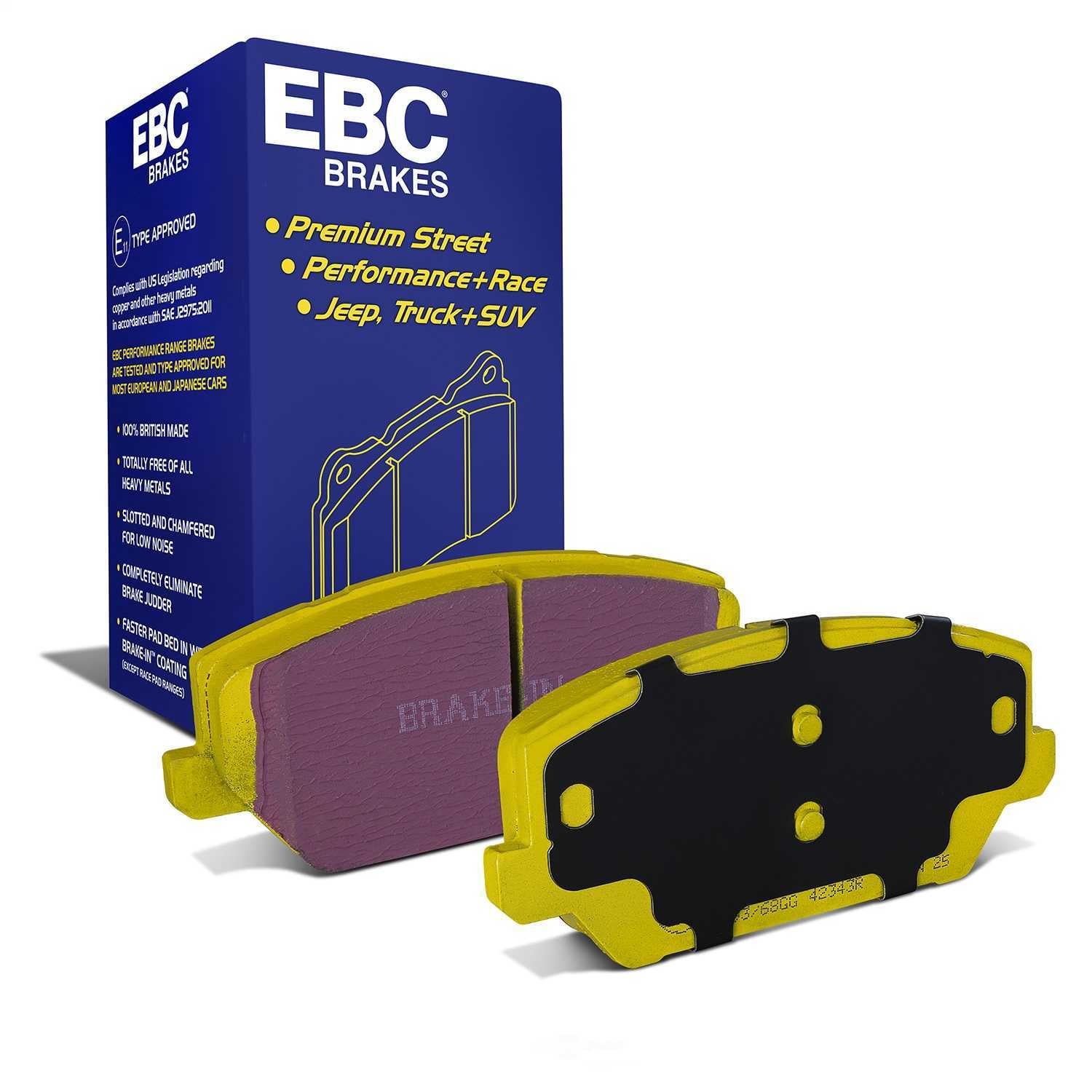 EBC Brakes Yellowstuff 4000 Series Street and Track Brake Pad Set Fits select: 2019-2021 HYUNDAI VELOSTER, 2022-2023 HYUNDAI ELANTRA N