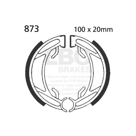 EBC Motorcycle Brakes 873 Plain Motorcycle Replacement Brake Shoes