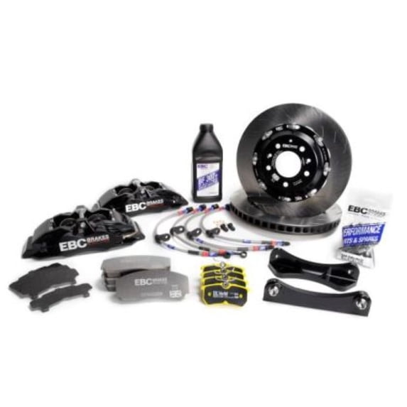 EBC Racing 12-19 BMW 3-Series (F30/F31/F34) Black Apollo-4 Calipers 330mm Rotors Front Big Brake Kit