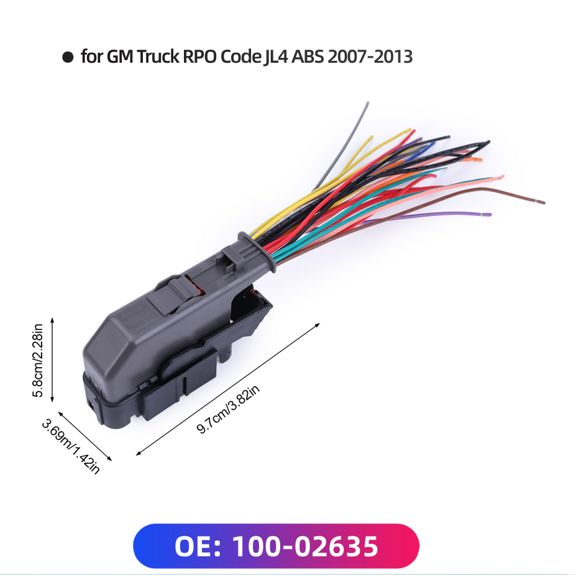 EBCM Electronic Brake Control Module Harness Pigtail Compatible for GM Truck RPO Code JL4 ABS 2007-2013 Replace 100-02635