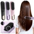 thumbnail image 1 of EBCUE 3 In 1 Portable Cordless Hair Straightener Brush for Travel Fast Heating Straightening Comb with LCD Display Rechargeable Anti-Frizz Styling Tool for Smooth Shiny Hair 4 Temperature Settings, 1 of 7