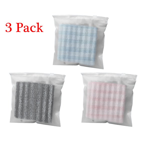 EBCUE 3 Pcs Exfoliating Shower Towel 42" Premium Scrub Bathroom Set for Smooth Skin Advanced Exfoliating Microfiber Towel Quick Drying Durable and Gentle for Sensitive Skin