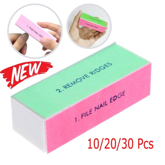 EBCUE 30 Pcs 4 Way Nail Buffer Block Nail Shine Buffer Block for Natural and Acrylic Nails Smoother Buffing Block Polisher Fingernail File Buffer 240/400/1000/6000 Grit for Buffing Shinning
