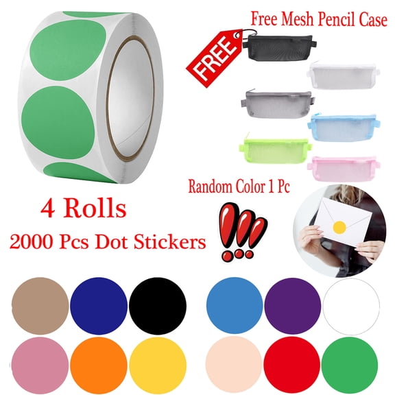 EBCUE 4 Rolls Dot Stickers Color Coding Labels Classroom Must Haves in Stock for Office Home Decor Garage Yard Sale Dots Used for Pricing High Visibility Strong Adhesive 500PCS Pots /1Roll/1" Orange
