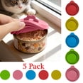 thumbnail image 1 of EBCUE 5 Pcs Pet Food Cans Lids Silicone Food Can Covers for Dog and Cat BPA Free/Food Safe/Waterproof/Universal One Fit Most Standard Size Food Can Top Pink/Blue/Green/Red/Yellow, 1 of 6