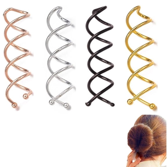 EBCUE 50PCS Spiral Hair Pin Spin Pins Spiral Bobby Pins for Girls Women and Kids Non-Scratch Round Clip & Bun Twist Stylish Bun Bobby Pins Premium Spin Pins for Hair