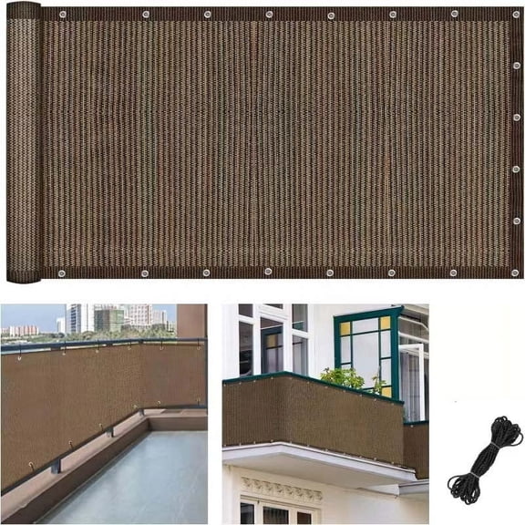 EBCUE 90% Shade Fabric Sun Shade Cloth with Reinforced Grommets, Outdoor Sun Screen Fabric for Outdoor Patio Garden Pergola Cover Canopy Brown 8 Size