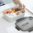 thumbnail image 1 of EBCUE Bento Box Adult Lunch Box, 3 Compartment Meal Prep Containers with Lids, Clear Lunch Box Containers for Adults Men Women, Food Storage Containers - Microwave, Dishwasher Safe Gray, 1 of 6