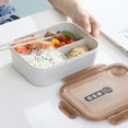 thumbnail image 1 of EBCUE Bento Box Adult Lunch Box, 3 Compartment Meal Prep Containers with Lids, Clear Lunch Box Containers for Adults Men Women, Food Storage Containers - Microwave, Dishwasher Safe Khaki, 1 of 6