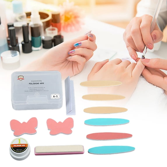 EBCUE Disposable Nail Care Kit Set 12-in-1 Pedicure Kit with Pumice Sponge and 2-in-1 Manicure Kit with Buffer for Nail Salon or Home Use - Travel Friendly – Colors May Vary