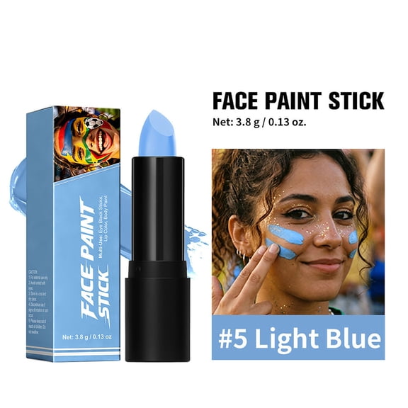 EBCUE Face Body Paint Stick Oil Based Full Coverage Waterproof Non-Toxic Face Painting for Halloween Softball Baseball Football Events Eye Black Skull Clown Cosplay Makeup Costume Party Supplies
