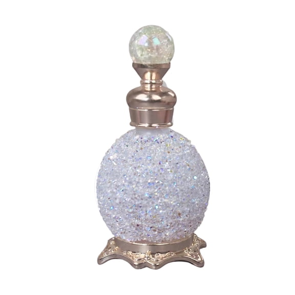 EBCUE Glass Perfume Atomizer Glitter Empty Spray Bottles,Refill Bottle Travel Hollow Ancient Glass Scent Dropper Bottle for Essential Oils Gift for Girl Women,Souvenir,Dresser Table Valentine Decor