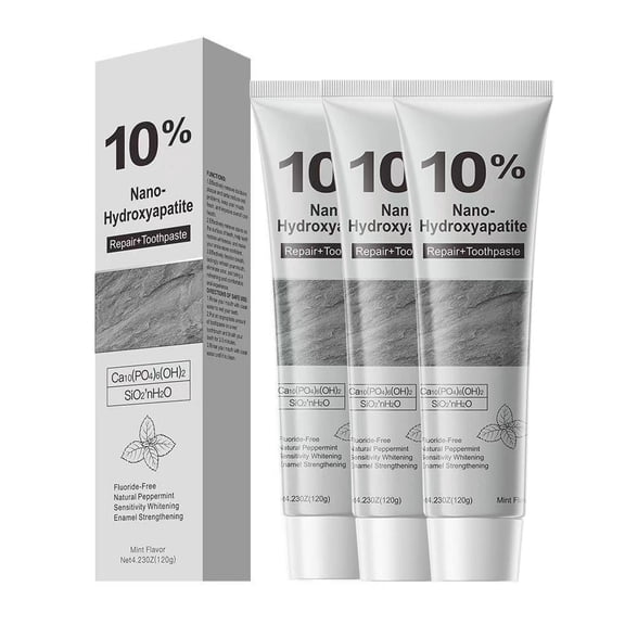 EBCUE Hydroxyapatite Toothpaste 10% Nano Hydroxyapatite Toothpaste, Natural and Fluoride-Free, Gentle on Sensitive Teeth and Strengthens Enamel, Freshens Breath