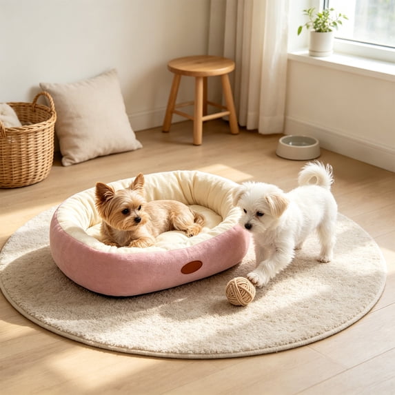 EBCUE Multi‑Size Round All‑Season Pet Bed Cushion, Breathable Summer & Warm Winter Soft Sleeping Mat, Cozy Rest Nest for Small‑Medium Cats Dogs Indoor Home Use