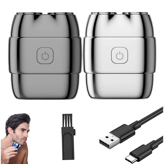 EBCUE Portable Alloy Mini Shaver 2026 New Electric Travel Razor for Men, USB-C Rechargeable 60 Min Runtime, Waterproof, Magnetic Detachable Head