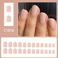 thumbnail image 1 of EBCUE Press on Nails Short Soft Bare Solid Color Square Fake Nails 24Pcs 10 Sizes Reusable Glossy Stick on Nails with Jelly Adhesive Tabs Manicure Tools for Daily Wear, 1 of 9