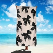 EBDBow Pattern Beach Towel, Soft Absorbent Towel, Travel Swimming, Diving, Surfing Bath Towel, Yoga, Camping, Beach Accessories