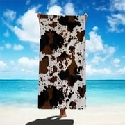 EBDCow Print Beach Towel, Soft Absorbent Towel, Travel Swimming, Diving, Surfing Bathing, Yoga, Camping, Beach Accessories
