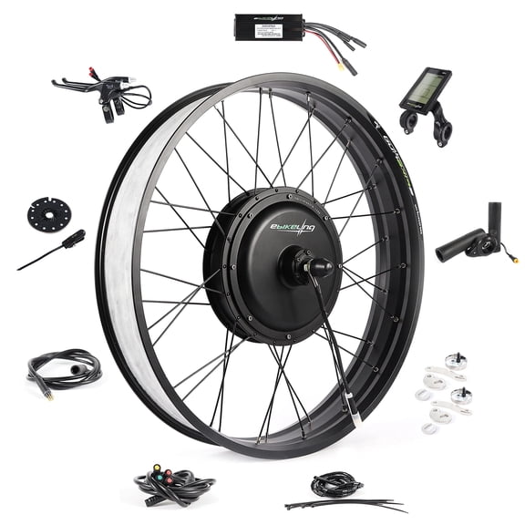 eBikeling Ebike Conversion Kit 48V 1200W Front 26" Fat Electric Bike Conversion Kit, Add On Electric Bike Kit, Durable Waterproof Design for High Performance, Easy Install
