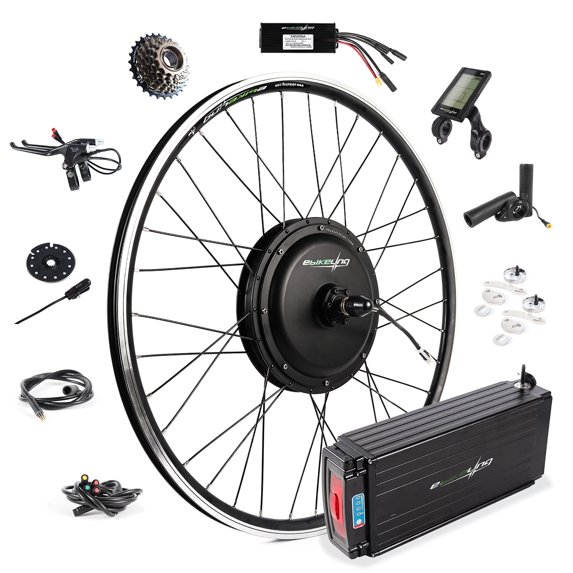 eBikeling Waterproof Ebike Conversion Kit with Battery Direct Drive 700C Front or Rear Wheel Electric Bike Conversion Kit Ebike Battery & Charger Included